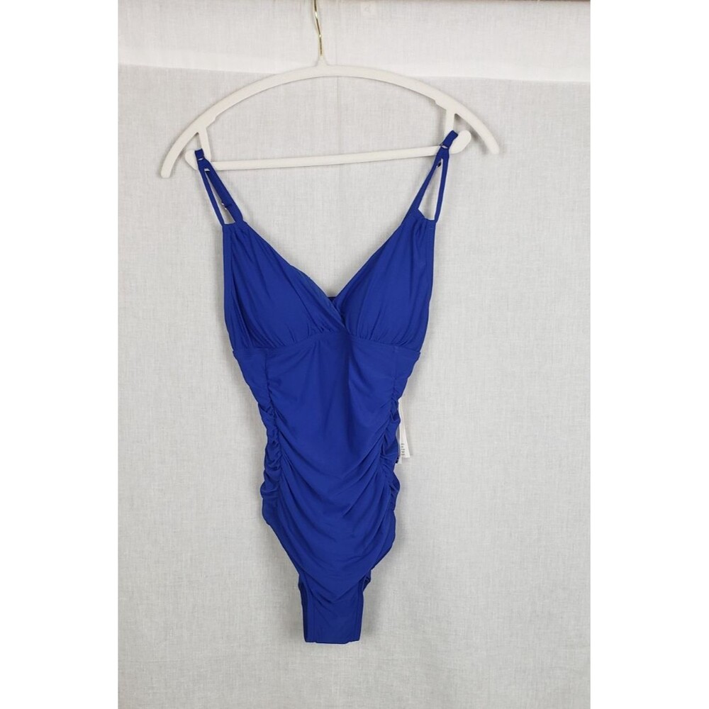 Calvin Klein Ruched One-Piece Swimsuit‎ Royal Blue 8 Beach Resort Vacation Sexy